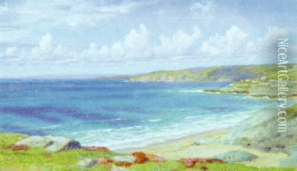 Pothleven, South Cornwall Oil Painting - Arthur Hughes