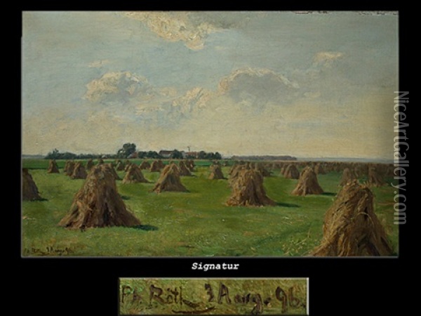 Landschaft Mit Getreidegarben Oil Painting - Philipp Roeth
