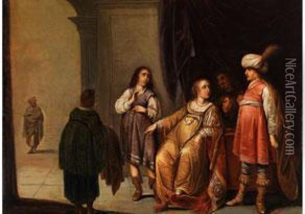 Joseph Wird Von Potiphars Frau Beschuldigt Oil Painting - Pieter Symonsz Potter