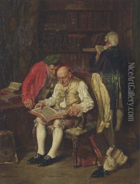 Les Recherches (+ Les Connaisseurs; Pair) Oil Painting - Francois Adolphe Grison