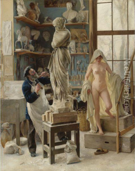 A Restoration Oil Painting - Edouard Dantan