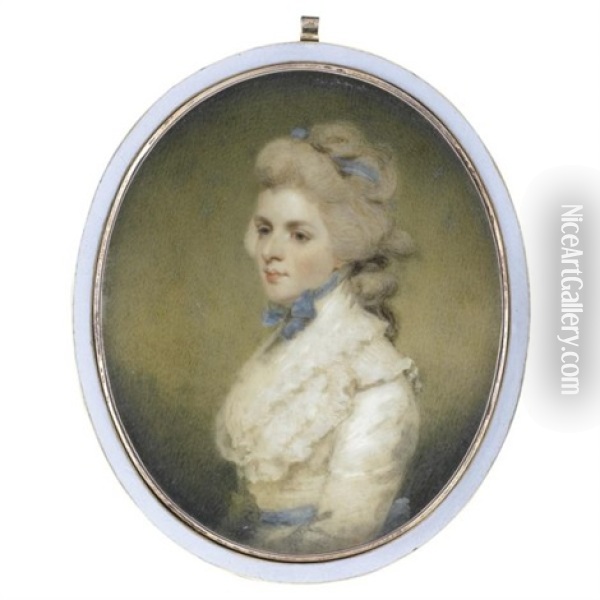 Portrait Of Miss Frances Kemble, Afterwards Mrs. Twiss (after Sir Joshua Reynolds) Oil Painting - Edward Miles