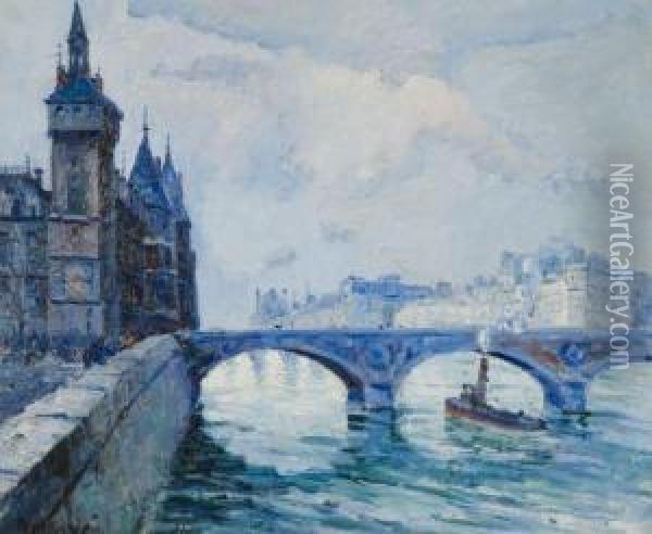 Paris, Les Quais, La Conciergerie Oil Painting - Frank Will