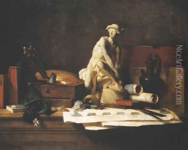 Attributes and Rewards of the Arts Oil Painting - Jean-Baptiste-Simeon Chardin