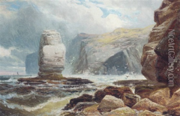 The Old Man Of Hoy Oil Painting - Clarence Henry Roe