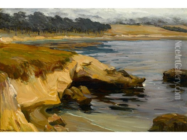 Cove Near Carmel Oil Painting - Jean Mannheim