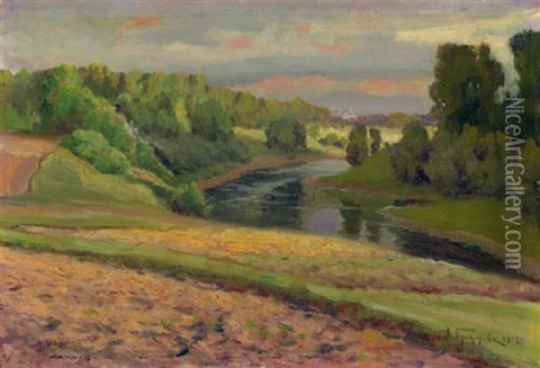 Eventide Oil Painting - Aleksei Matveevich Prokofiev