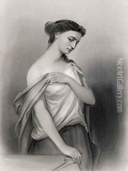 Lucretia, illustration from World Noted Women by Mary Cowden Clarke, 1858 Oil Painting - Pierre Gustave Eugene (Gustave) Staal