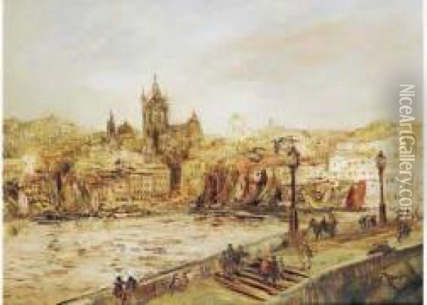 Vue Du Vieux Port A Marseille Oil Painting - Jacques-Edouard Dufeu