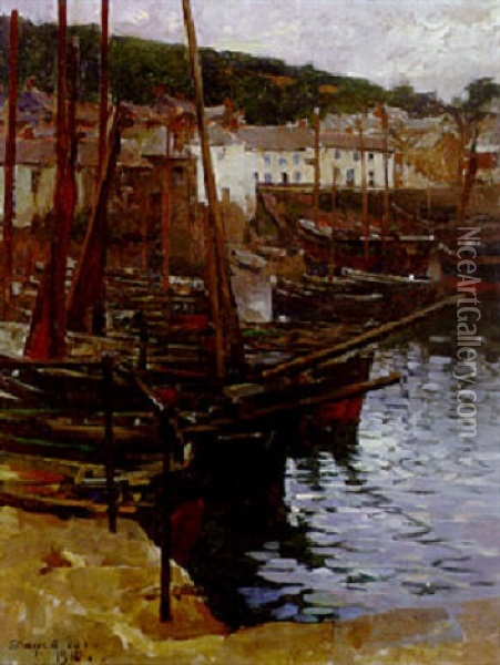 Newlyn Harbour, Cornwall Oil Painting - Stanhope Forbes