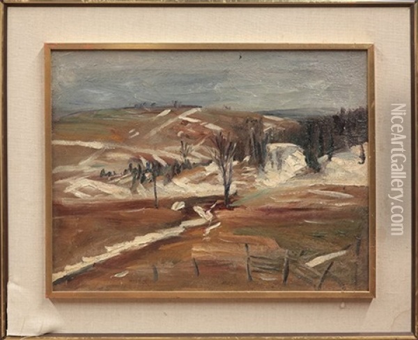 Snow On The Hills Oil Painting - Henry J. Glintenkamp