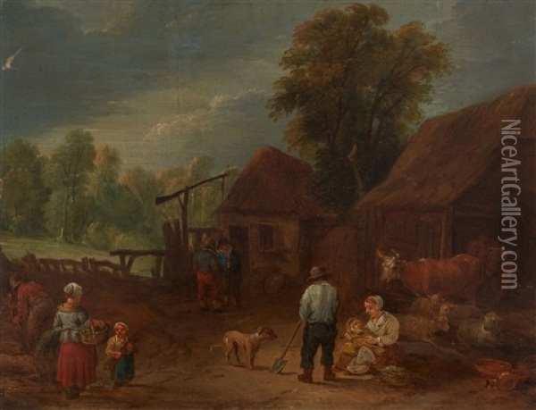A Rustic Scene Oil Painting - Theobald Michau