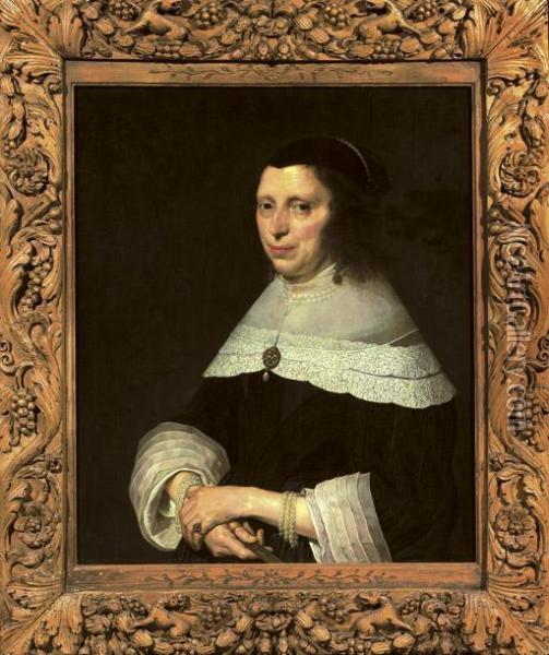 Portrait Of A Lady Oil Painting - Johannes Cornelisz. Verspronck