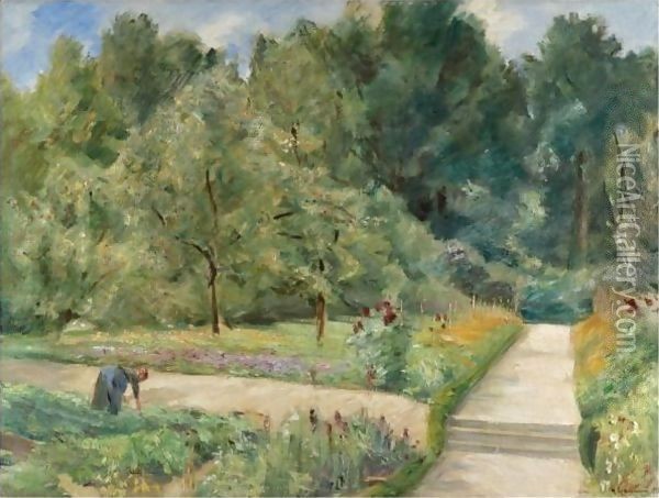 Tthe Garden In Wannsee To The West Oil Painting - Max Liebermann