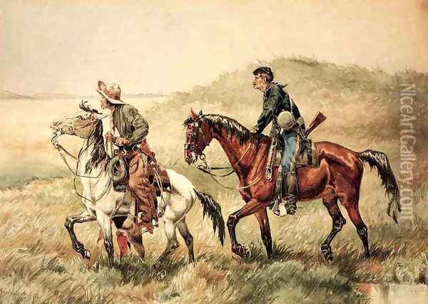 The Couriers Oil Painting - Frederic Remington