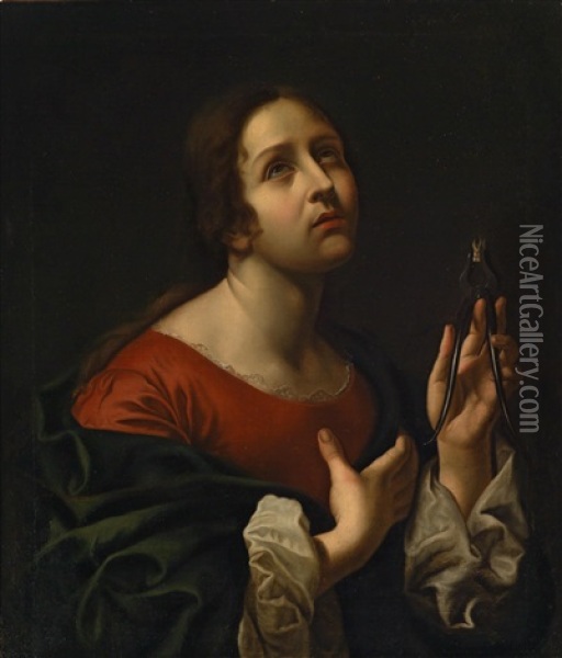 Die Heilige Apollonia, Patronin Der Zahnarzte Oil Painting - Carlo Dolci
