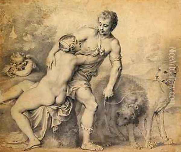 Venus and Adonis 1631 Oil Painting - Peter Oliver