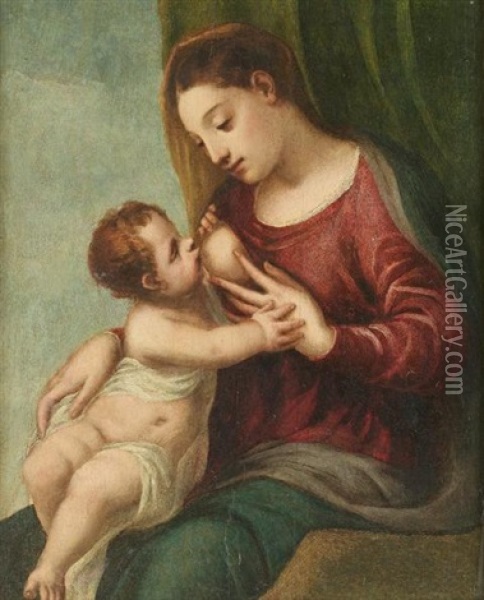The Madonna And Child Oil Painting - Polidoro da Lanciano