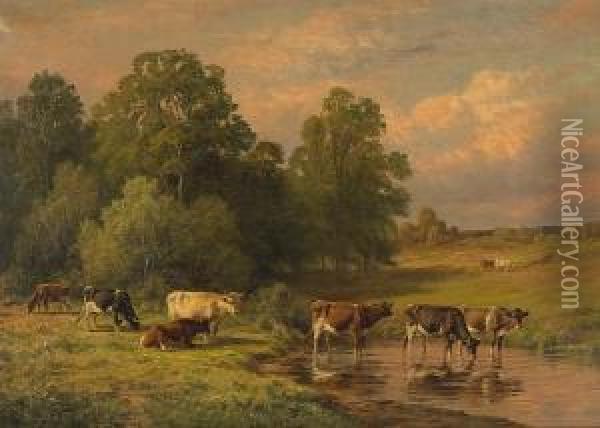 Late Afternoon Sunshine Oil Painting - Thomas Bigelow Craig