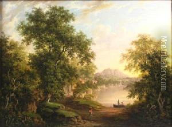 Scenery Of The Wear,durham Oil Painting - Robert, Reverend Woodley-Brown