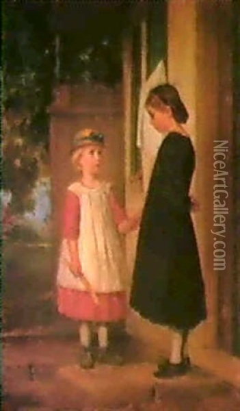 Die Kleine Freundin Oil Painting - Albert Anker