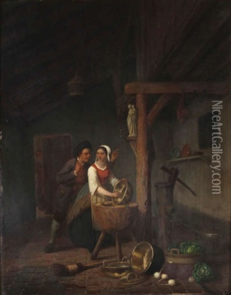 Jeu D'amour Oil Painting - Charles (Karel Ferdinand) Venneman