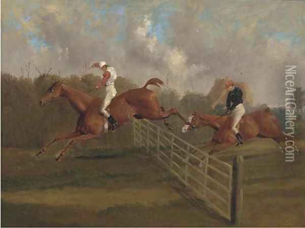 The steeplechase Oil Painting - English School