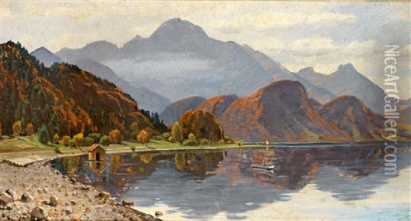 Osterstimmung Am Kochelsee Oil Painting - Karl Kaltenmoser