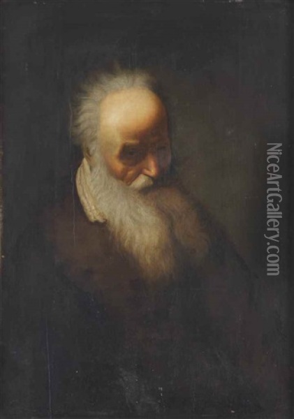 A Tronie Of A Bearded, Old Man Oil Painting - Jan Lievens
