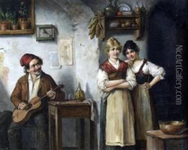 Serending The Maids Oil Painting - Carl Ostersetzer