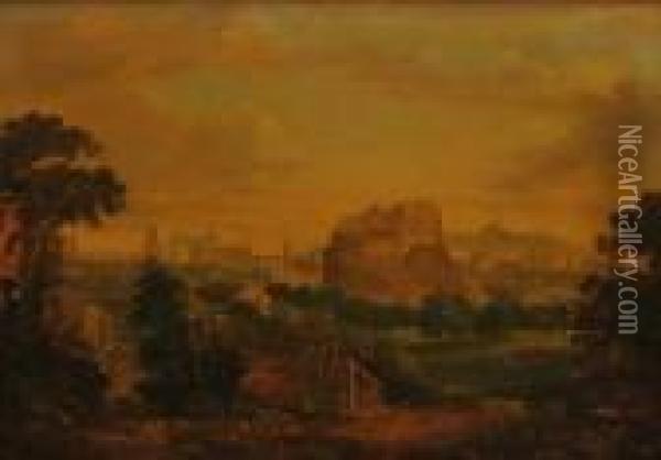 Topographical View Of Edinburgh Oil Painting - Patrick, Peter Nasmyth