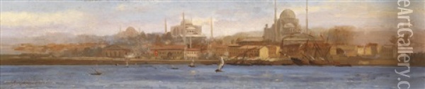 Ein Blick Auf Istanbul Oil Painting - Stanislaus von Chlebowski