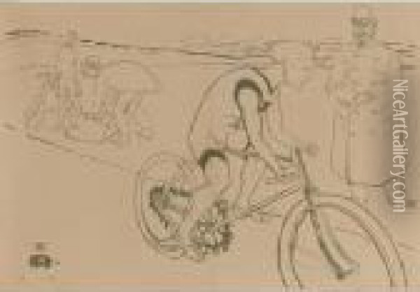 Cycle Michael (d. 359; A. 184; W. P25; Adr. 188) Oil Painting - Henri De Toulouse-Lautrec