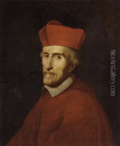 Portrait Of A Cardinal Oil Painting - Giovanni Battista Gaulli