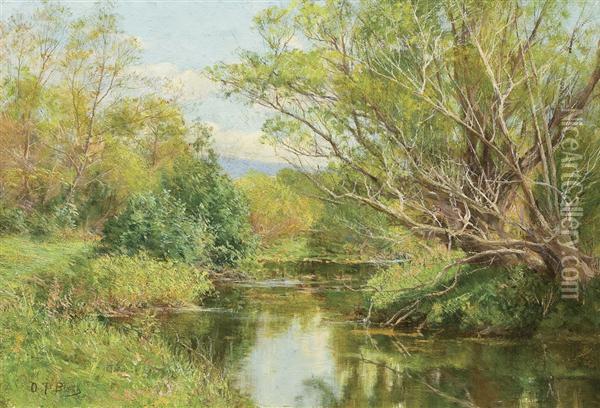 A Brook In Summer Oil Painting - Olive Parker Black