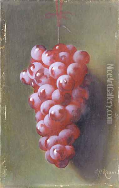 Still Life with Grapes Oil Painting - Carducius Plantagenet Ream