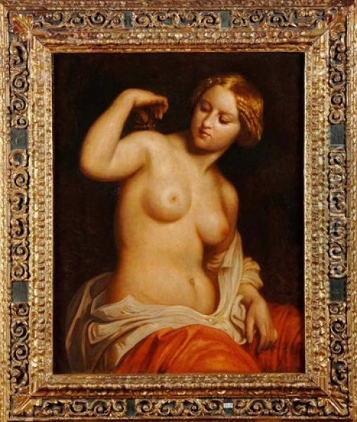 Femme A L'antique Au Papillon Oil Painting - Francesco Furini