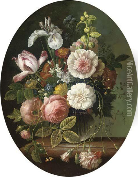 Pink Roses Oil Painting - Ambrosius the Elder Bosschaert