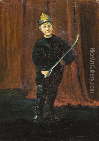 Portrait Of Walter Mitchell, The Artist's Nephew Oil Painting - Ernest Lawson