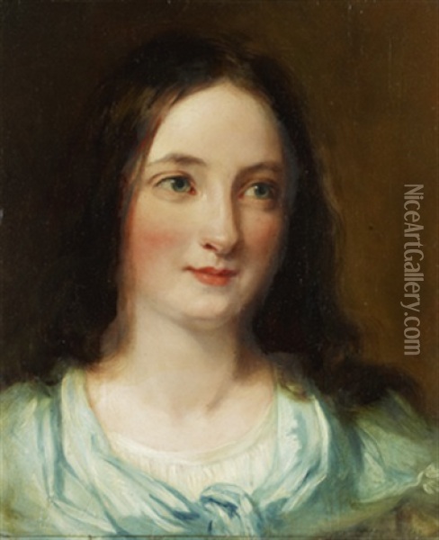 Portratt Av Kvinna Med Utslappt Har Oil Painting - Margaret Sarah Carpenter