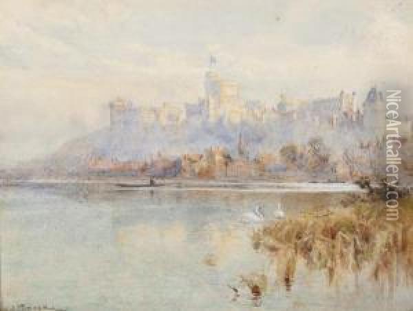 Windsor Castle From The Thames Oil Painting - John Pedder