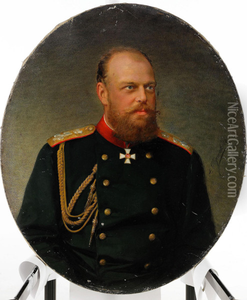 Portrait Of Emperor Alexander Iii Oil Painting - Alexander Fedorovich Bely