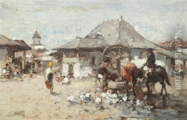 Slums Of Campulung Oil Painting - Nicolae Grigorescu