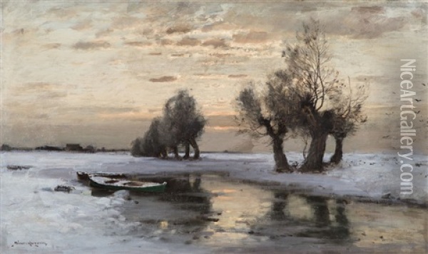 Winterlandschaft Oil Painting - Konrad Alexander Mueller-Kurzwelly