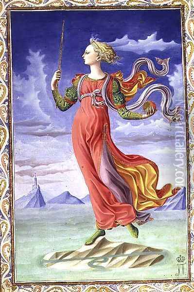 Allegory of Rome, from De Secundo Bello Punico Poema, 1447-55 Oil Painting - Pesellino