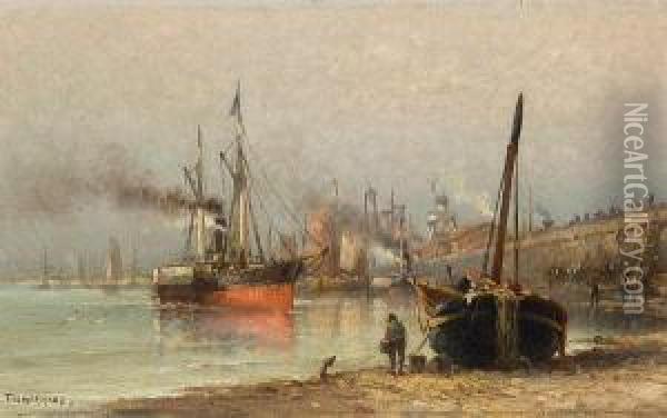 Harbour Scene Oil Painting - Louis Timmermans