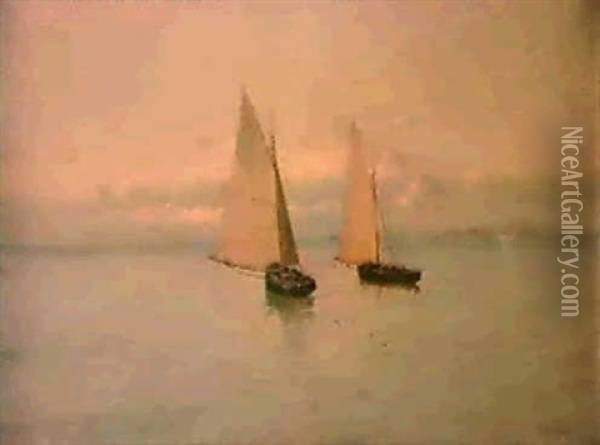 Voiliers Sur Une Mer Calme Oil Painting - Eliseo Meifren y Roig