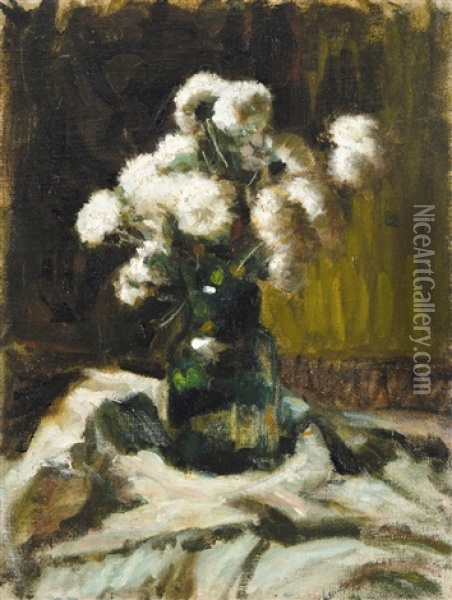 Still-life With Flowers Oil Painting - Jozsef Koszta