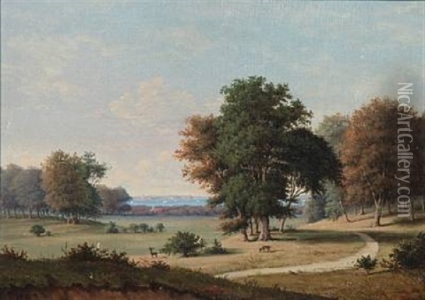 Danish Summer Landscape Oil Painting - Julius Petersen