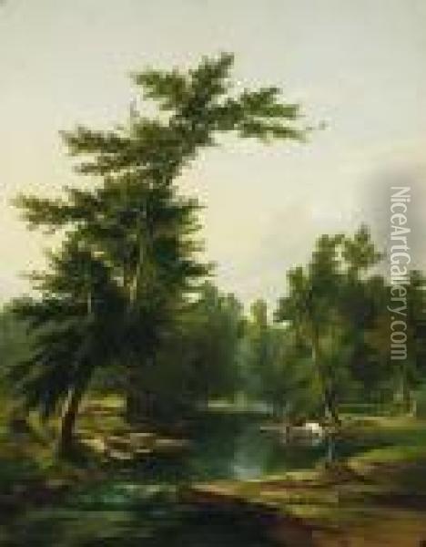 Scene On The Helderberg, New York Mountains Oil Painting - William Howard Hart